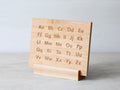 Wooden Alphabet Board with Engraved Uppercase & Lowercase A-Z • Modern Sans Serif Font • Large Montessori Tabletop Reference Board and Stand