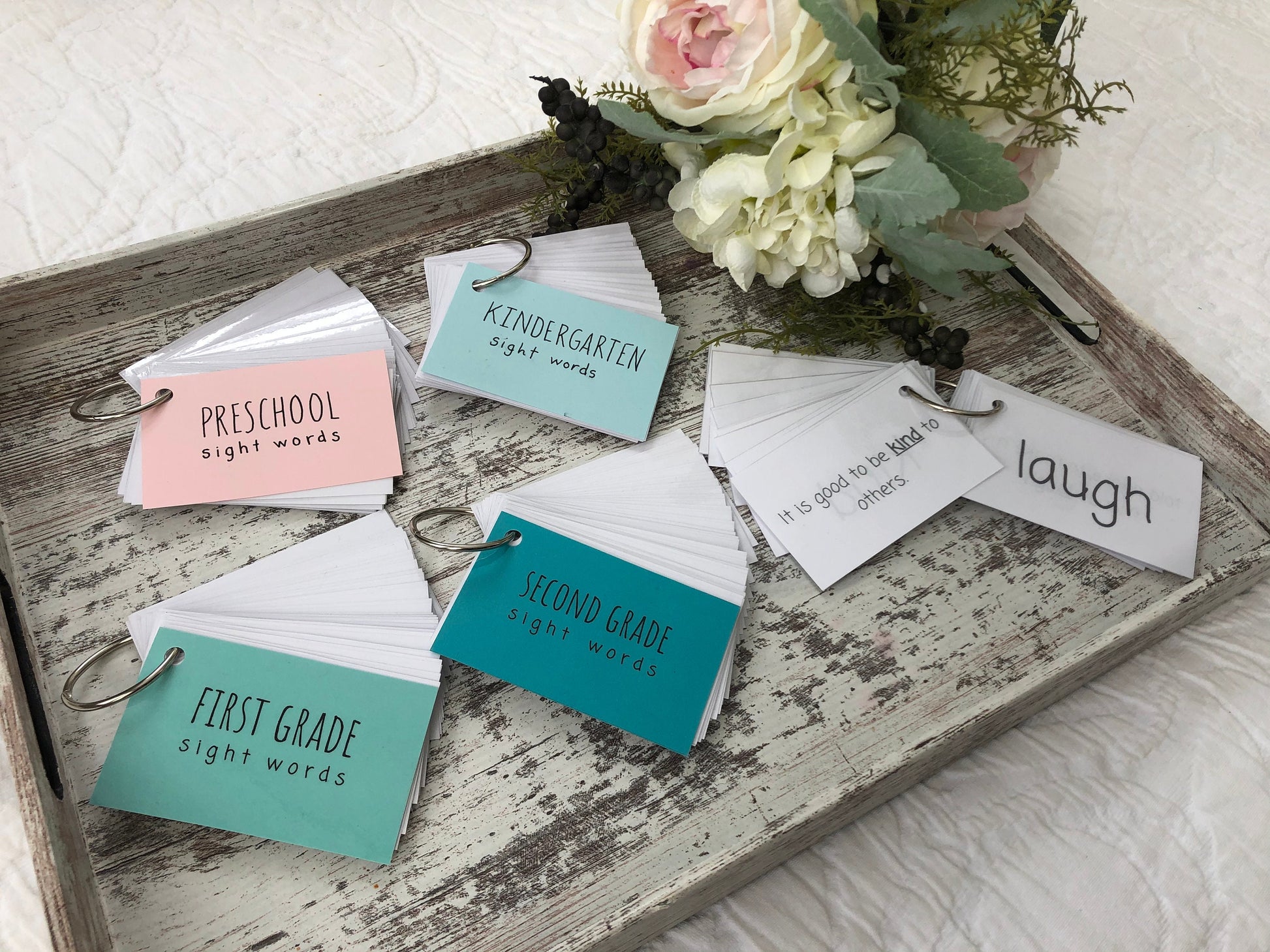 Dolch Sight Word Sentence Flash Cards - preschool, kindergarten, educational flashcards, homeschool, laminated, back to school activities