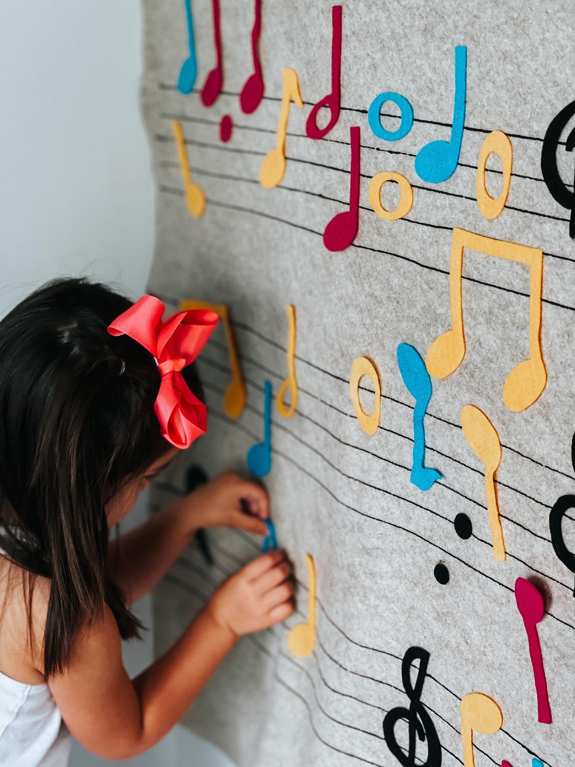 Montessori Learning Music Gift // Felt Board // Kids Gift Felt Wall // Piano Teacher Gift // Girl Boy Gift Age 3 4 5 6 7