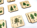 Wooden North American Tree leaf Matching Game, Montessori match Tree leaves activity for homeschool toddler preschooler kindergarten kids