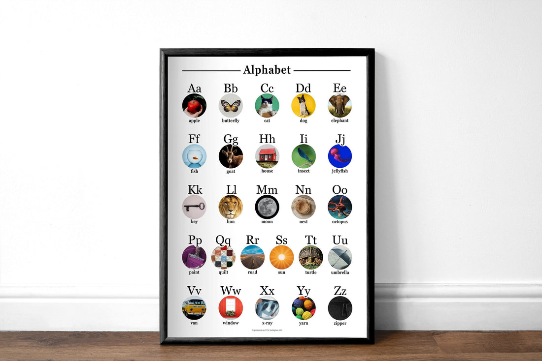 Alphabet Chart Bookface | Montessori Phonics Poster | Educational Resources | Reading | Homeschool & Kid's Room Décor | PDF JPEG | Printable