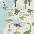 Children's desk pad dinosaur world map; washable