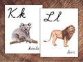 Animals of the World Alphabet Posters, CURSIVE, Large Format for Classroom Use