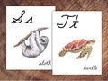 Animals of the World Alphabet Posters, CURSIVE, Large Format for Classroom Use