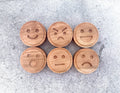 EMOTIONS Cherry wood play dough STAMP SET playdough crafts kids toddlers Feelings clay toy kit stampers homeschool Montessori lesson