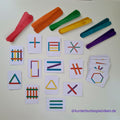 Montessori play set: Matching game with wooden sticks and motif cards, Montessori birthday, busy bag, preschool, small gift for Children's Day