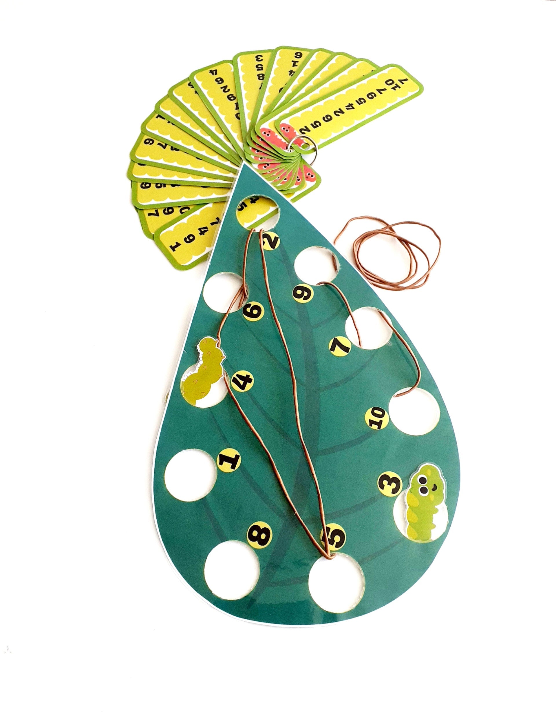Caterpillar Treading Pattern , Fine Motor Skills, Learn numbers, Treading Game, Busy Book, Rainbow Matching, Preschool Math, Toys and Game