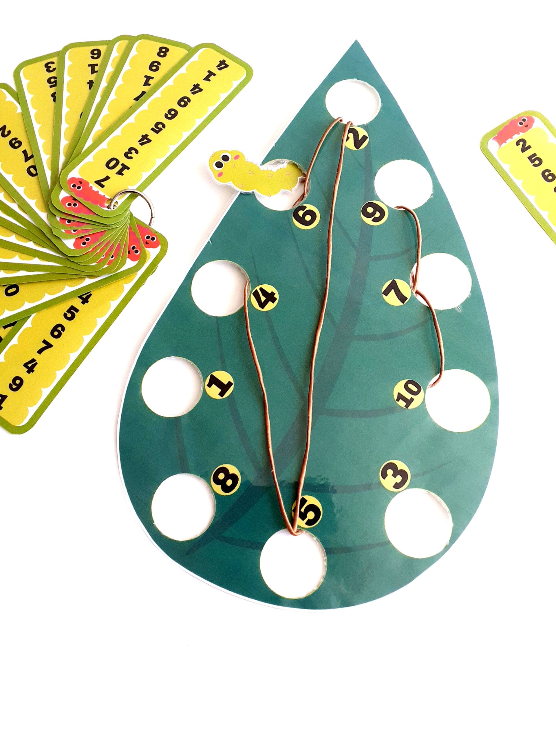 Caterpillar Treading Pattern , Fine Motor Skills, Learn numbers, Treading Game, Busy Book, Rainbow Matching, Preschool Math, Toys and Game