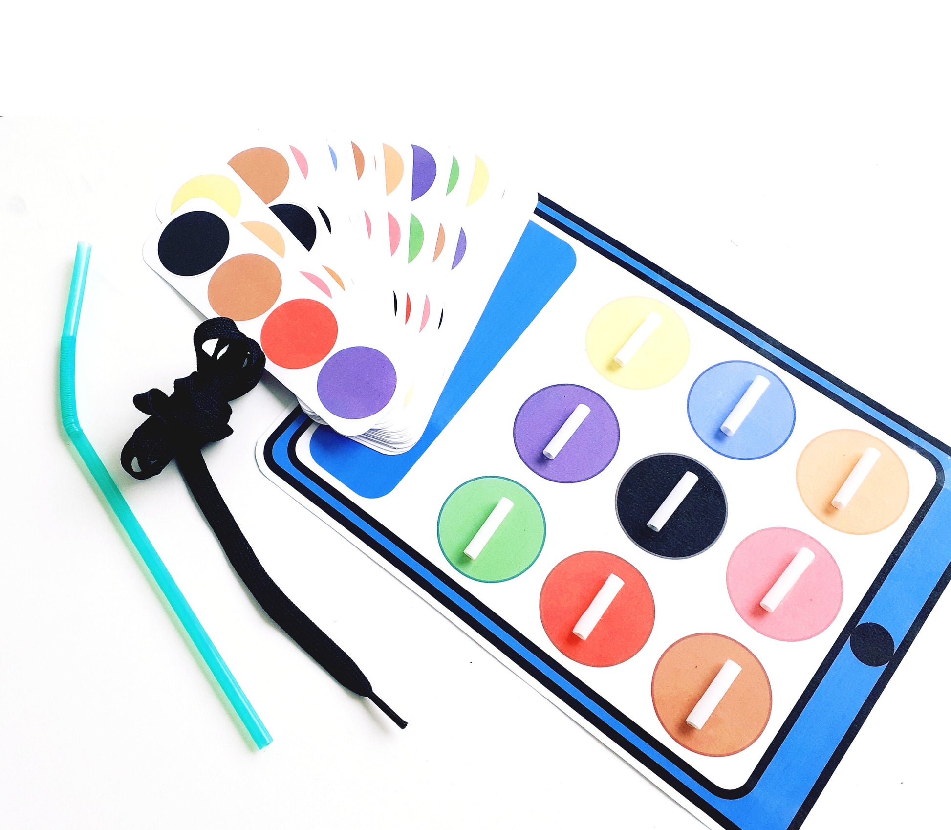 Color Treading Pattern , Fine Motor Skills, Color Matching Game.