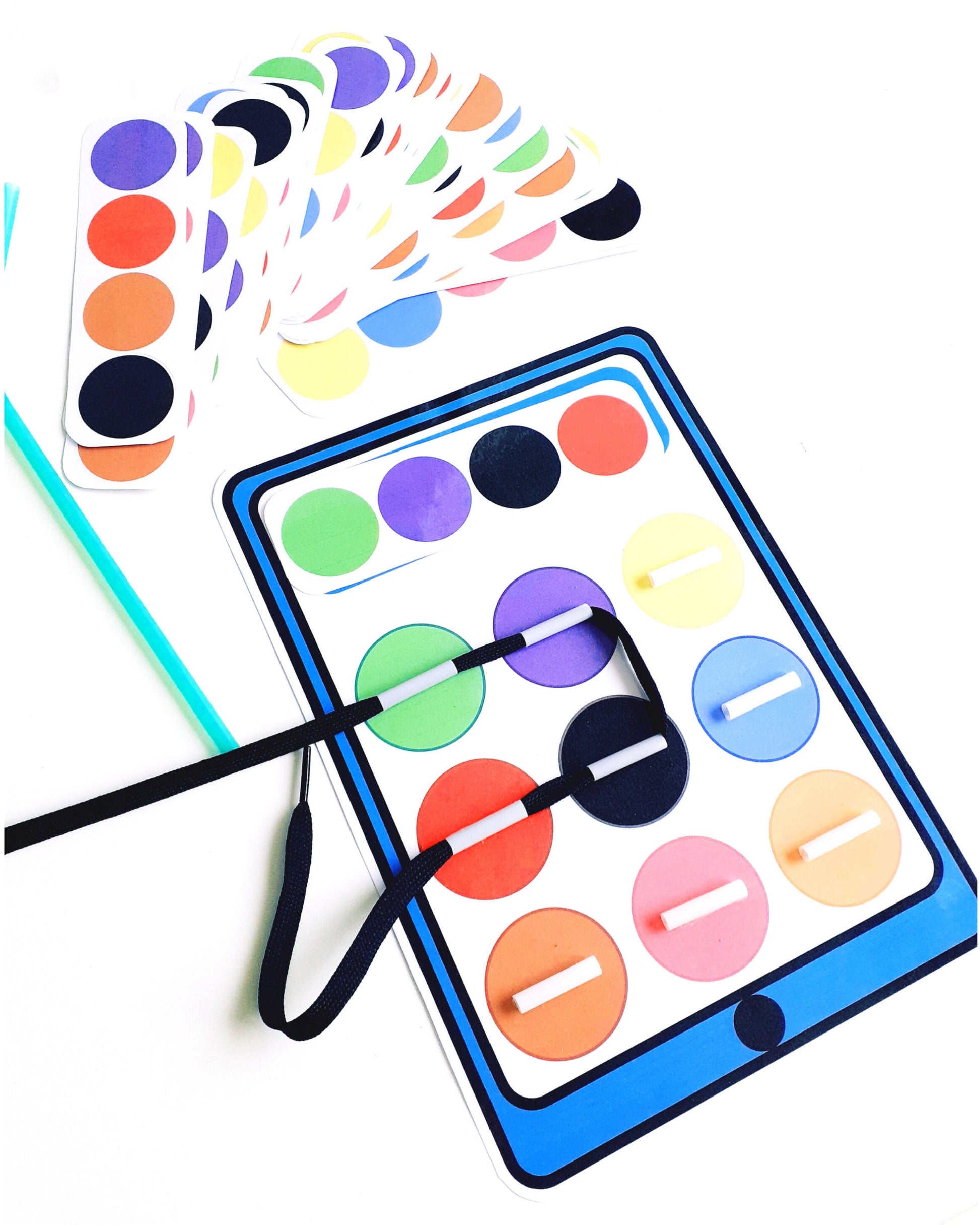 Color Treading Pattern , Fine Motor Skills, Color Matching Game.