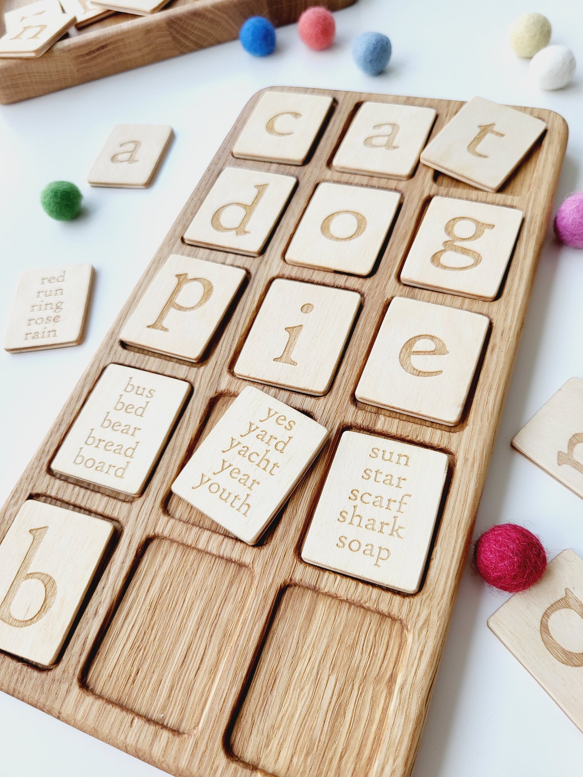 Montessori Alphabet wooden board letter recognition preschool learning homeschool activity letter matching toddler Birthday gift for kids