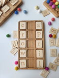 Montessori Alphabet wooden board letter recognition preschool learning homeschool activity letter matching toddler Birthday gift for kids