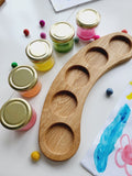 Waldorf paint jar holder brush holder pencil holder watercolor tray artists art supplies Birthday gift for kid classroom painting preschool