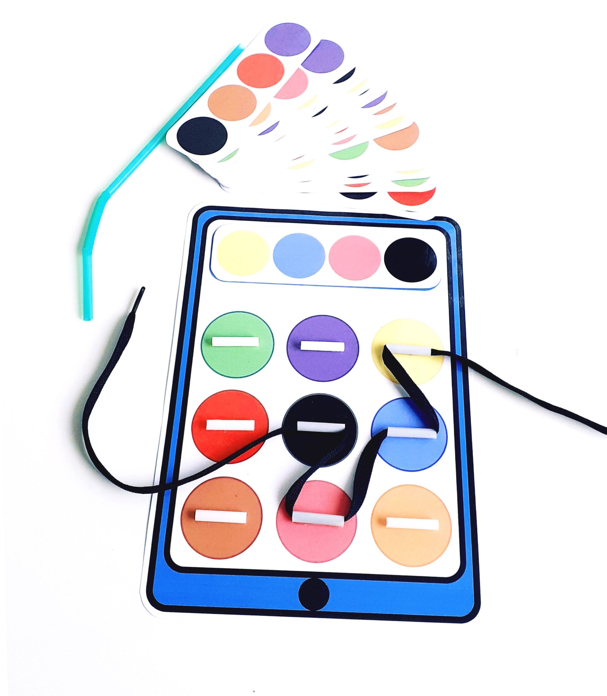 Color Treading Pattern , Fine Motor Skills, Color Matching Game.