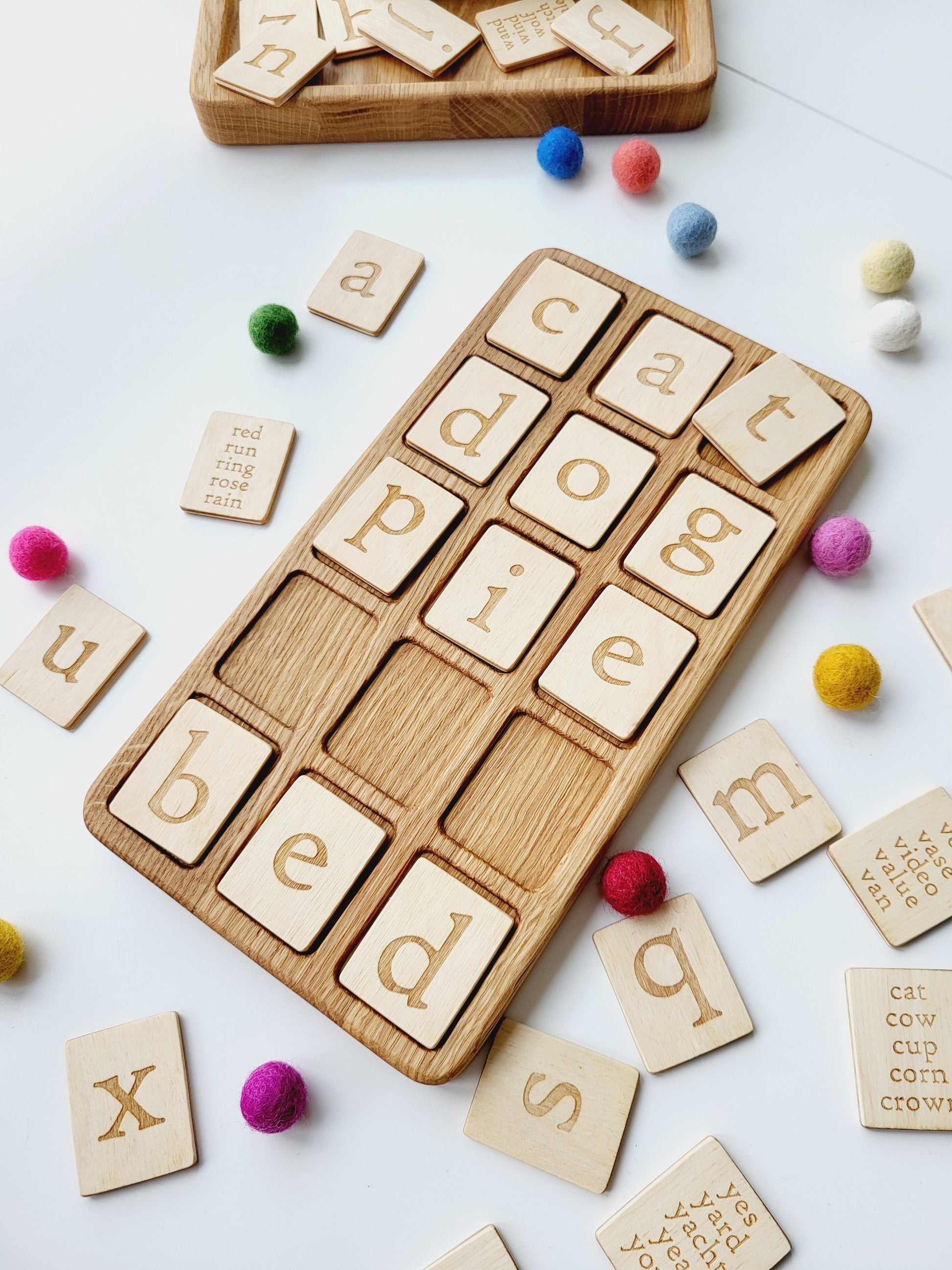 Montessori Alphabet wooden board letter recognition preschool learning homeschool activity letter matching toddler Birthday gift for kids
