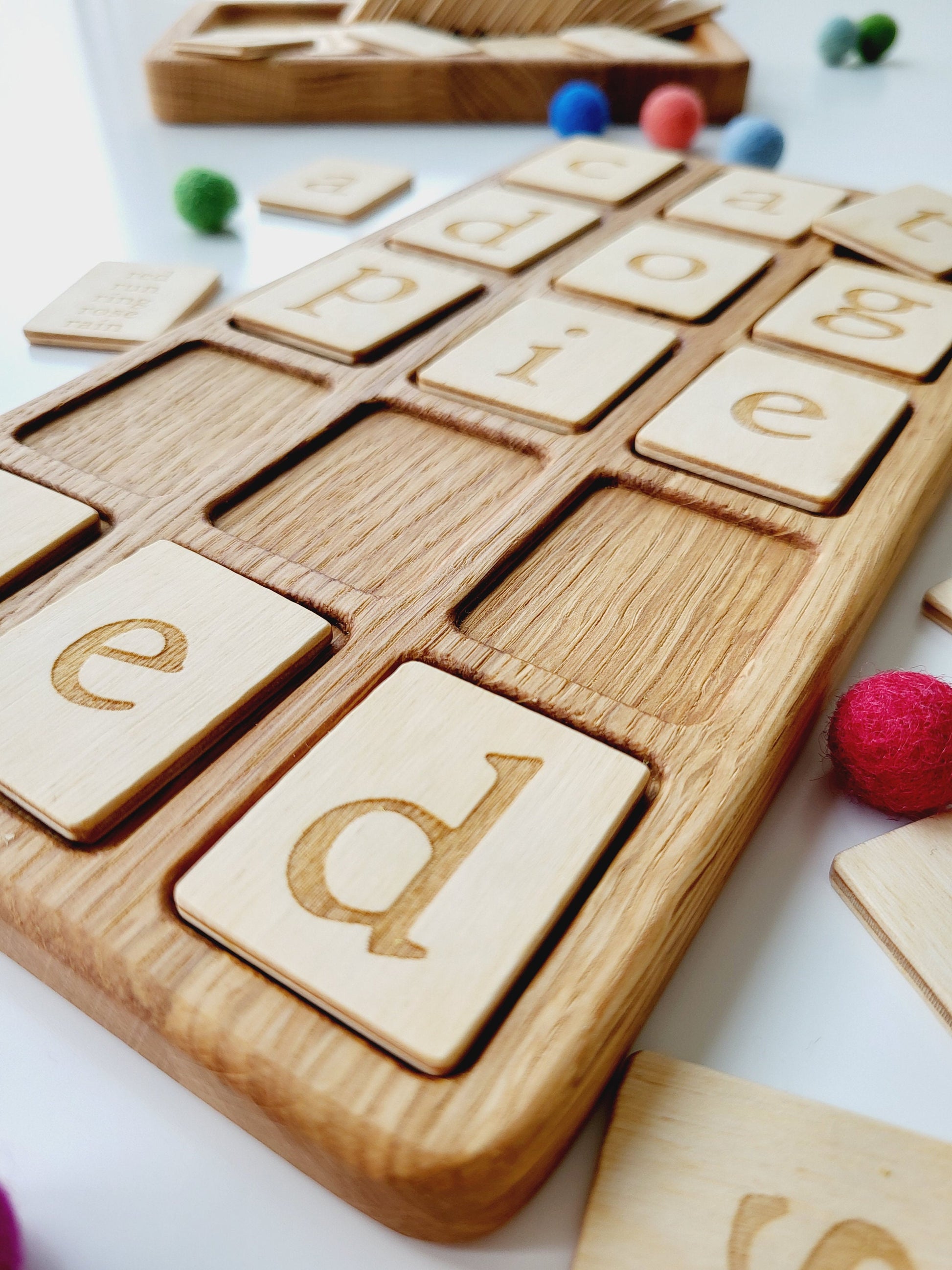 Montessori Alphabet wooden board letter recognition preschool learning homeschool activity letter matching toddler Birthday gift for kids