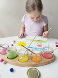 Waldorf paint jar holder brush holder pencil holder watercolor tray artists art supplies Birthday gift for kid classroom painting preschool