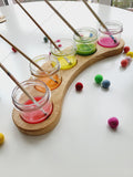 Waldorf paint jar holder brush holder pencil holder watercolor tray artists art supplies Birthday gift for kid classroom painting preschool