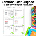 6th Grade Math Review Worksheets | Spiral Review | Test Prep | End of Year | Beginning of Year | No Prep Printable Activities + Answer Keys