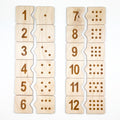 Montessori Wooden Number Match Puzzle, Handmade Wood Matching Game, Montessori Inspired Educational, Homeschool Preschool Toys Number 1-12