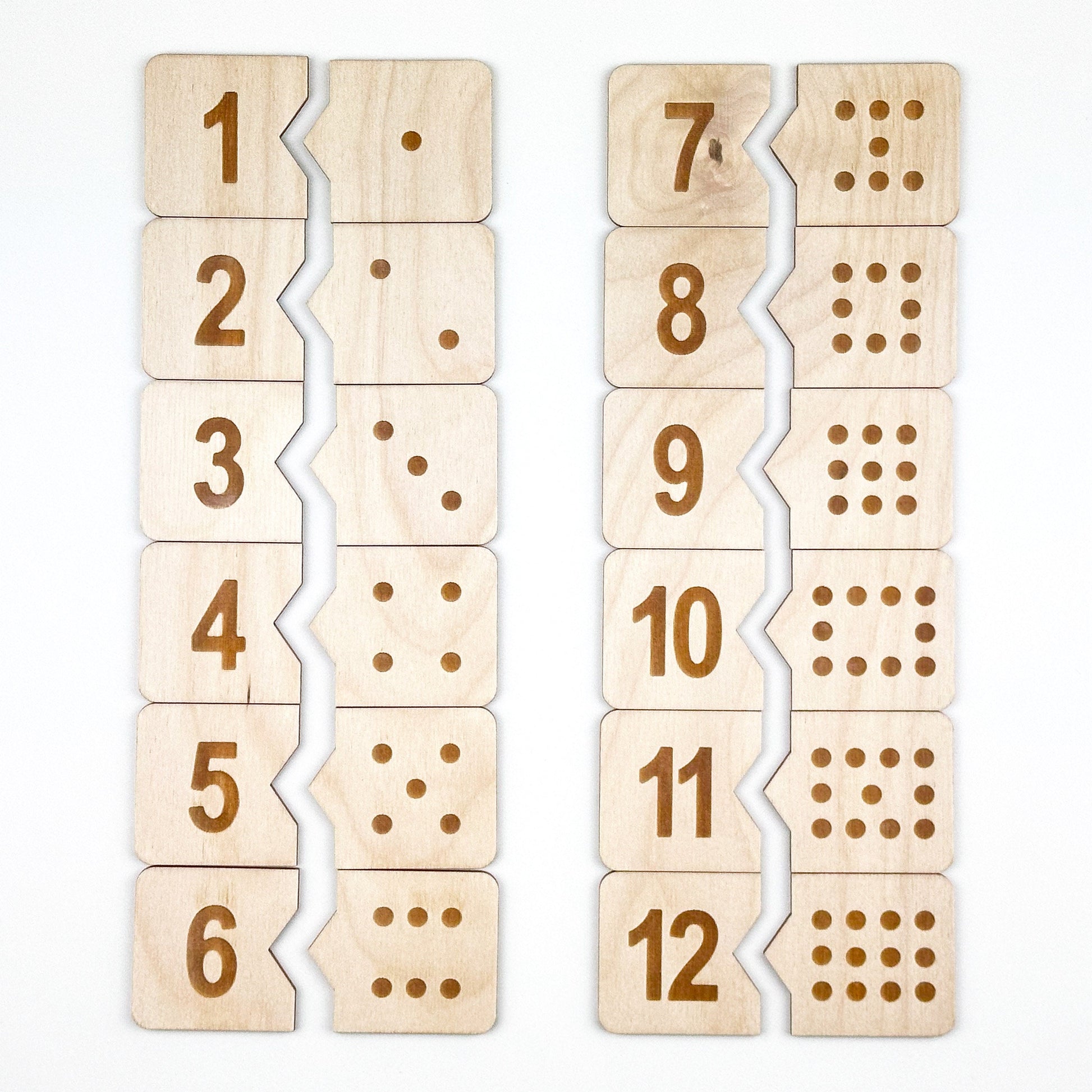 Montessori Wooden Number Match Puzzle, Handmade Wood Matching Game, Montessori Inspired Educational, Homeschool Preschool Toys Number 1-12