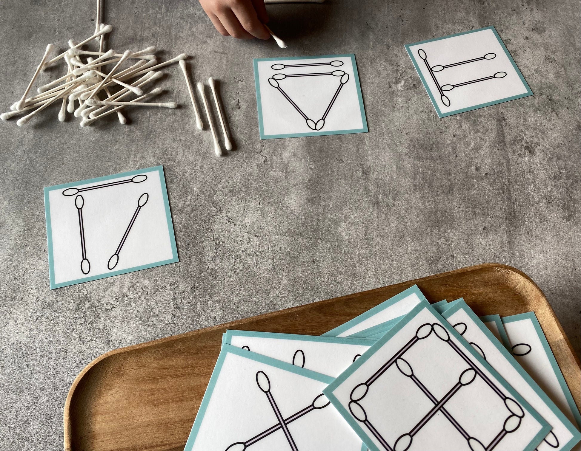 Cotton Swab Pattern Cards- Montessori preschool printable- Preschool- Kindergarten- Special Education- Toddler Quiet Time Activity-PDF
