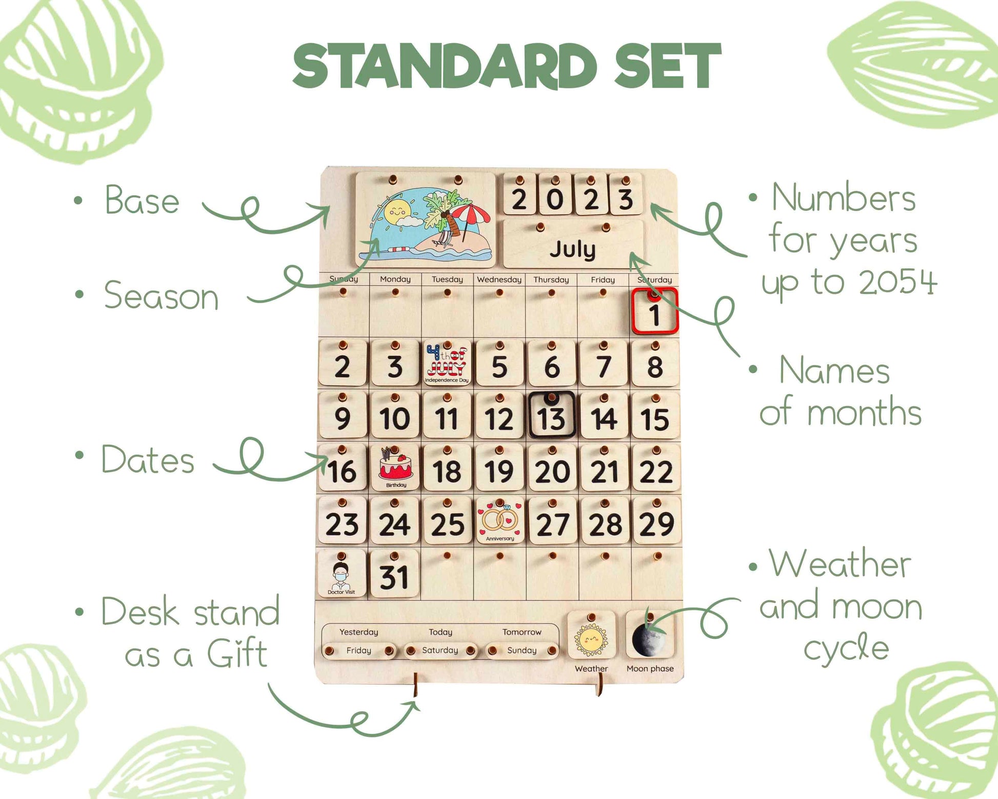 Montessori calendar, Advent calendar for kids, Perpetual calendar, Kids Calendar, Kids toy, Educatinal calendar, Toddler calendar