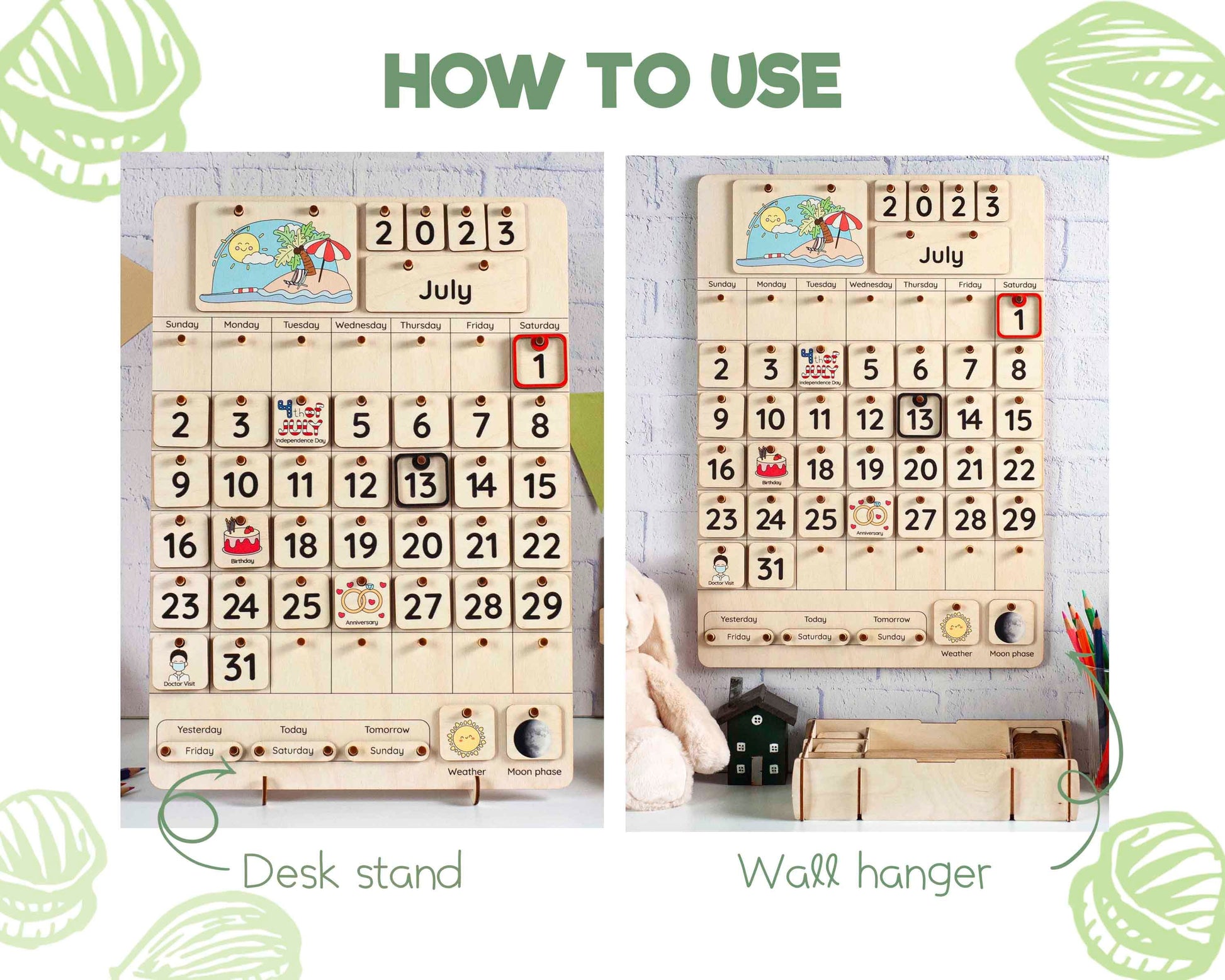 Montessori calendar, Advent calendar for kids, Perpetual calendar, Kids Calendar, Kids toy, Educatinal calendar, Toddler calendar