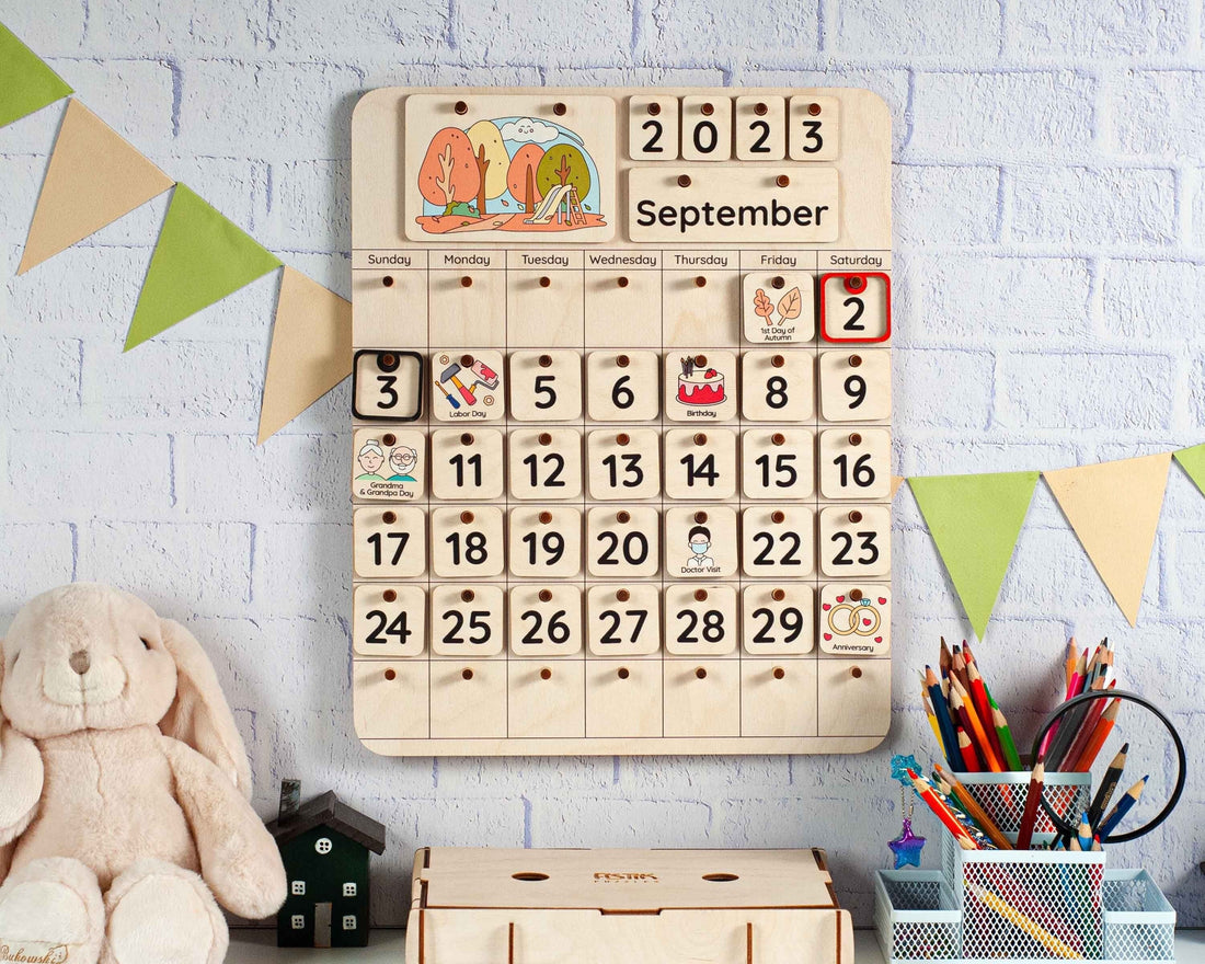 Montessori calendar, Advent calendar for kids, Perpetual calendar, Kids Calendar, Kids toy, Educatinal calendar, Toddler calendar