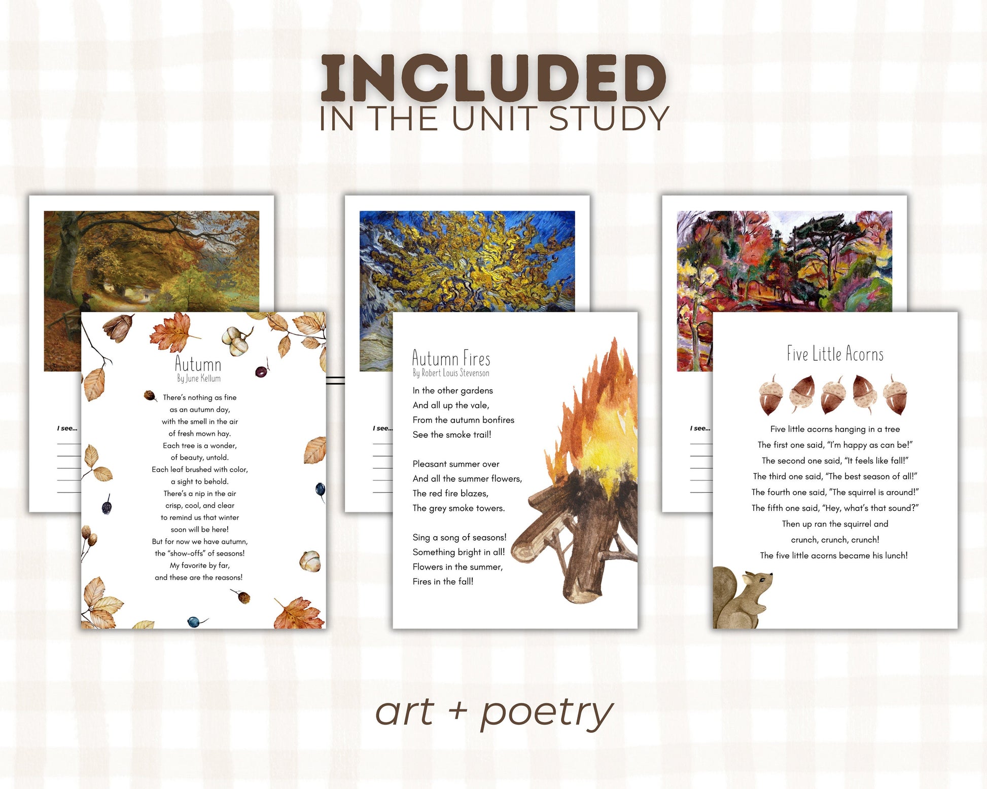 Autumn Preschool Unit Study | Fall Pre-k Printable Curriculum, Autumn Kindergarten Activities