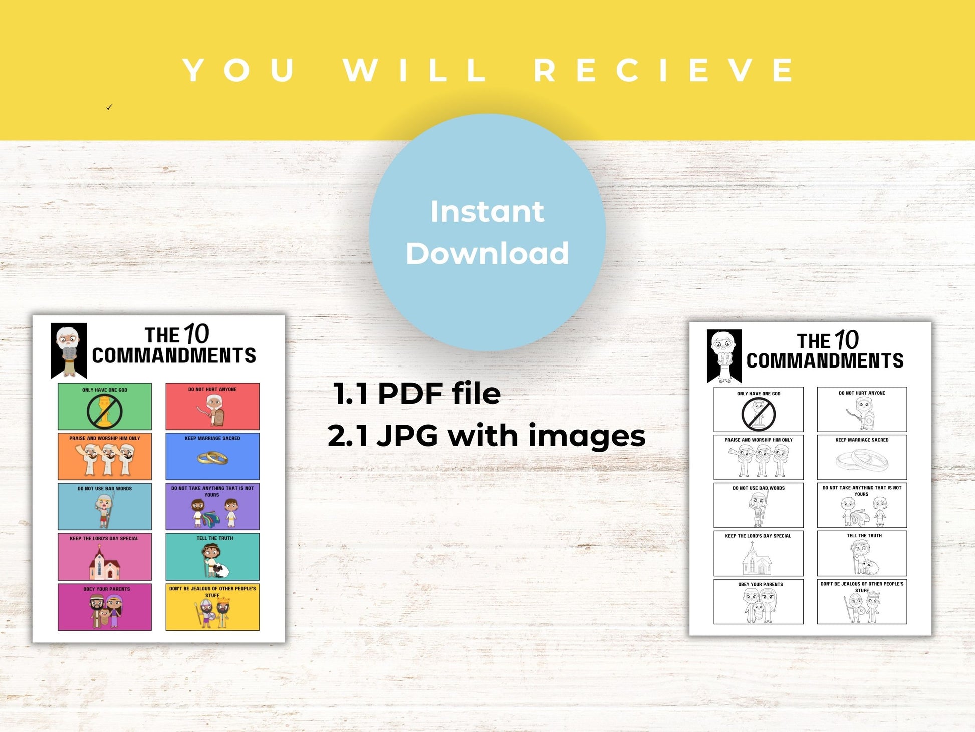 10 Commandments Printable | Bible Printable | 10 Commandments Coloring | 10 Commandments Game |