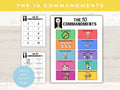 10 Commandments Printable | Bible Printable | 10 Commandments Coloring | 10 Commandments Game |
