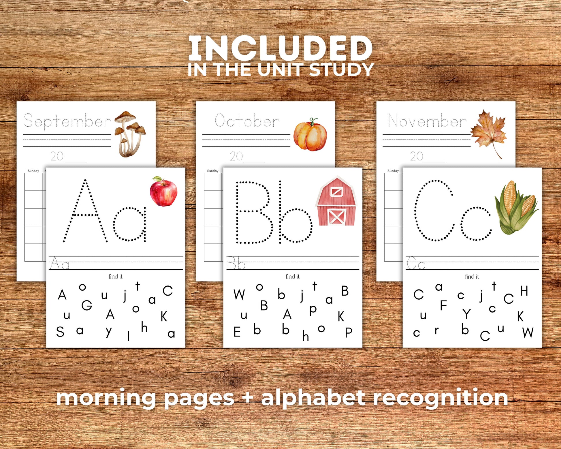 Autumn Preschool Unit Study | Fall Pre-k Printable Curriculum, Autumn Kindergarten Activities