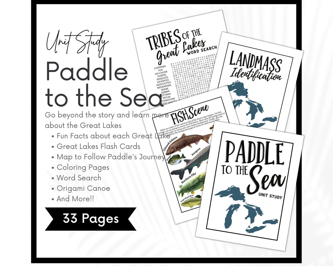 Paddle to the Sea Unit Study, Charlotte Mason Geography Homeschool Printable