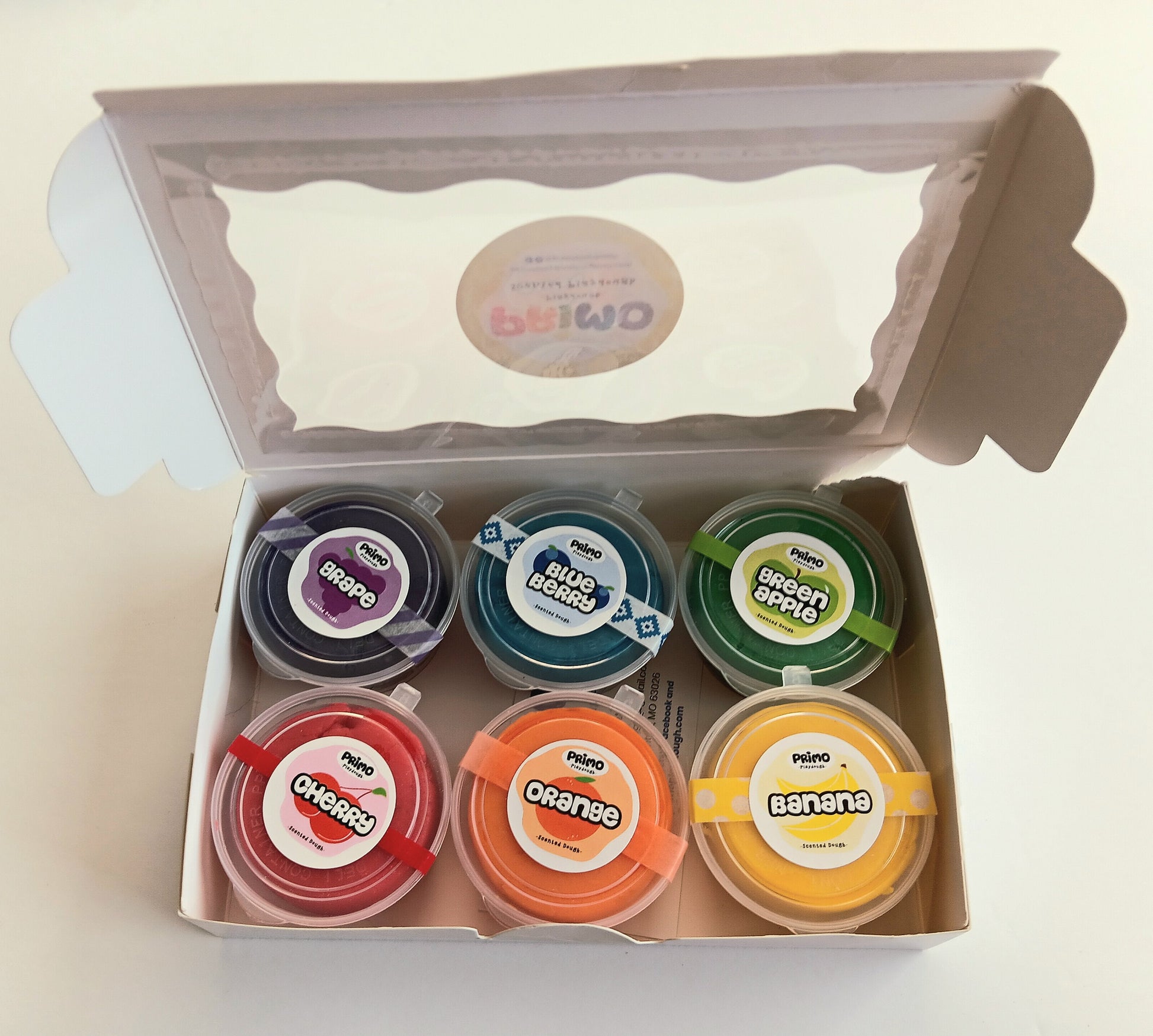 Rainbow 6-Pack Scented Playdough With Fruit Scents - Play Dough, Play Doh, Non-Toxic, Kids Childrens Birthday Party Favors, Primo, Kid Toy