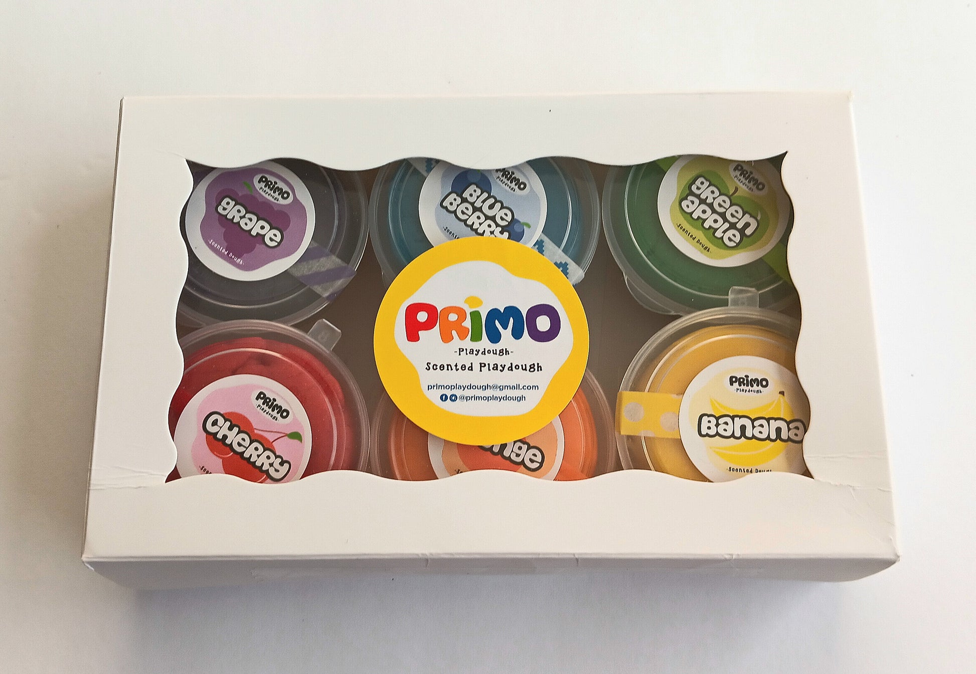Rainbow 6-Pack Scented Playdough With Fruit Scents - Play Dough, Play Doh, Non-Toxic, Kids Childrens Birthday Party Favors, Primo, Kid Toy