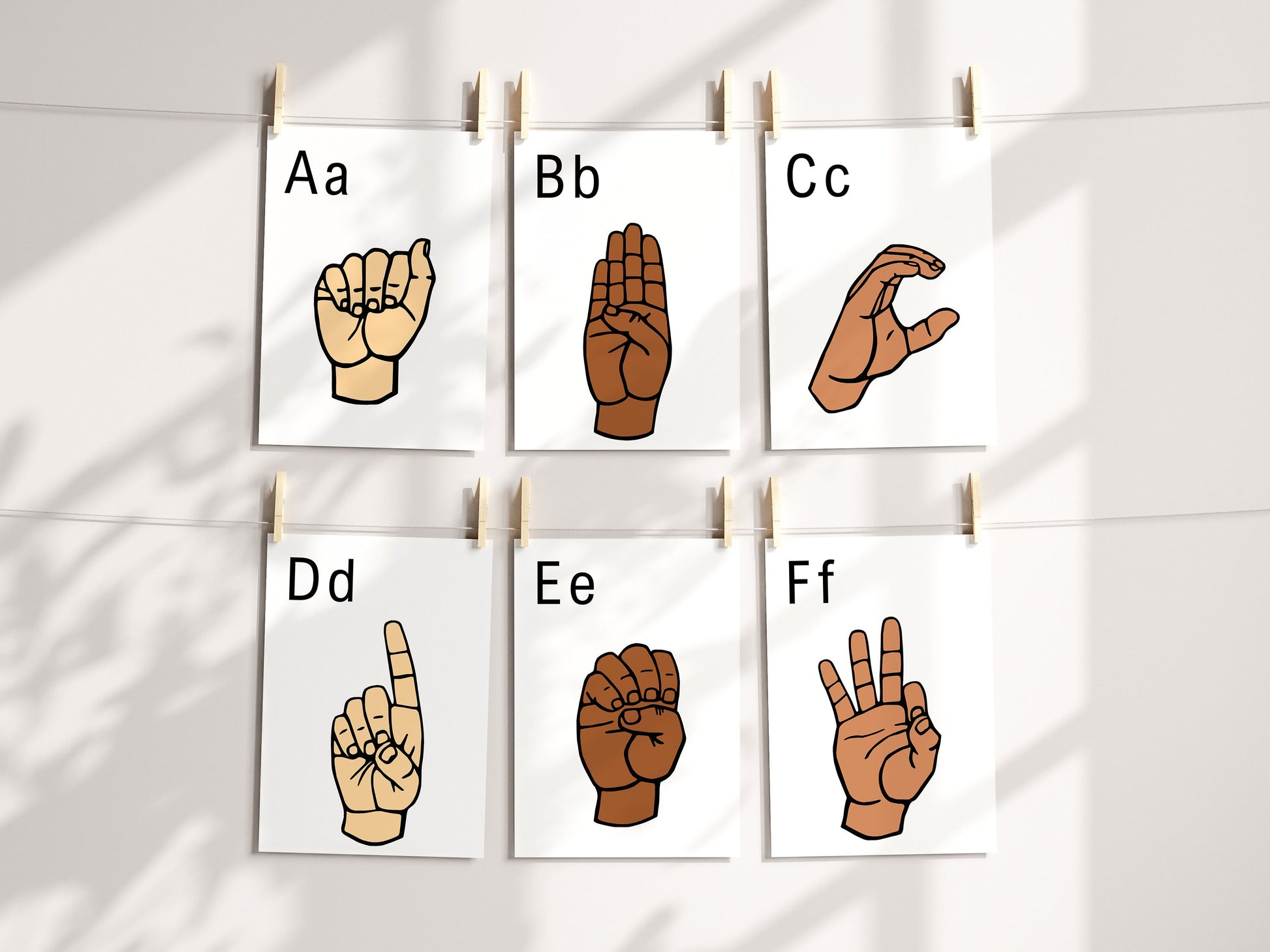 ASL Alphabet Flashcards Printable, Learn American Sign Language Alphabet, Fingerspelling, ASL for Beginners, Classroom Resource