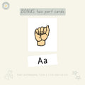 ASL Alphabet Flashcards Printable, Learn American Sign Language Alphabet, Fingerspelling, ASL for Beginners, Classroom Resource