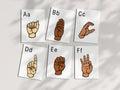 ASL Alphabet Flashcards Printable, Learn American Sign Language Alphabet, Fingerspelling, ASL for Beginners, Classroom Resource