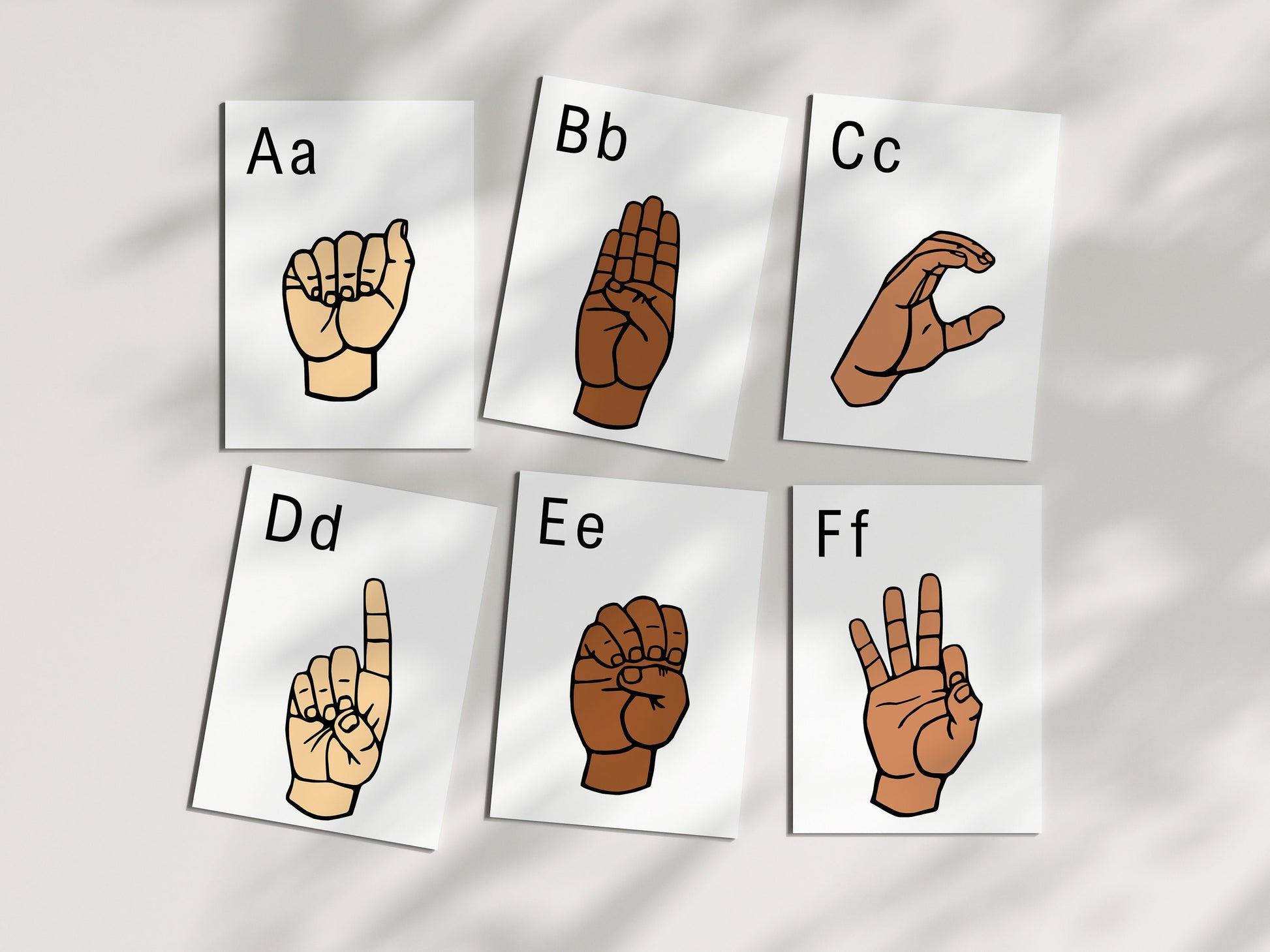 ASL Alphabet Flashcards Printable, Learn American Sign Language Alphabet, Fingerspelling, ASL for Beginners, Classroom Resource