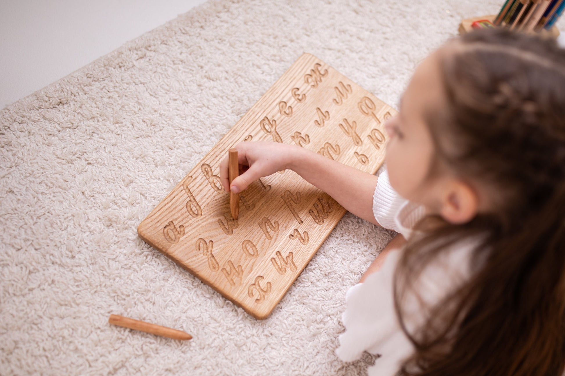 Ukrainian cursive alphabet tracing board Montessori educational materials homeschool preschool gift for kids teachers Handwriting Practice