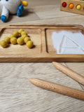 Montessori Wooden Learning Tray Sand Writing Tray 2Part Tray Card Holder Preschool Waldorf Sensory Fine Motor Skills Tracing Board Classroom