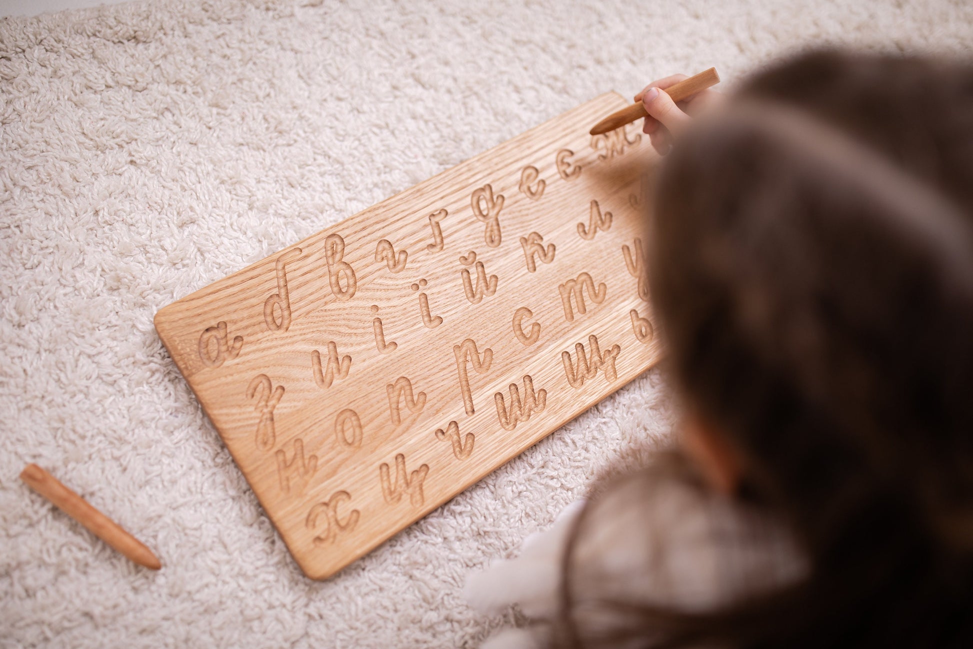 Ukrainian cursive alphabet tracing board Montessori educational materials homeschool preschool gift for kids teachers Handwriting Practice