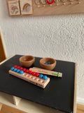 First grade math Montessori board on request with wooden balls