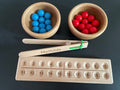 First grade math Montessori board on request with wooden balls