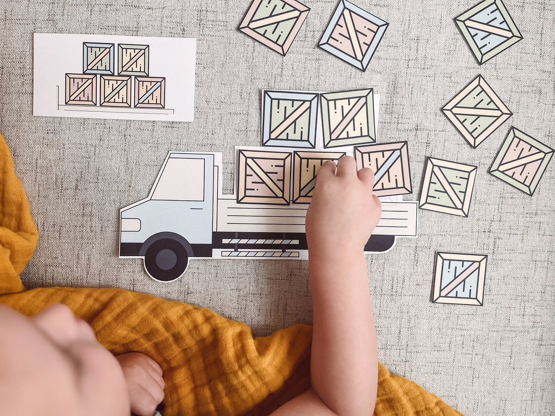 Pattern Crate Stacking Activity - Preschool and Toddler Pattern Practice - Building Patterns Game - Toddler Play and Learn - Printable