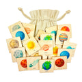 Montessori Wooden Space Memory Game | Solar System Matching Card | Homeschool Preschool Kindergarten Learning Activity | Stocking Stuffer