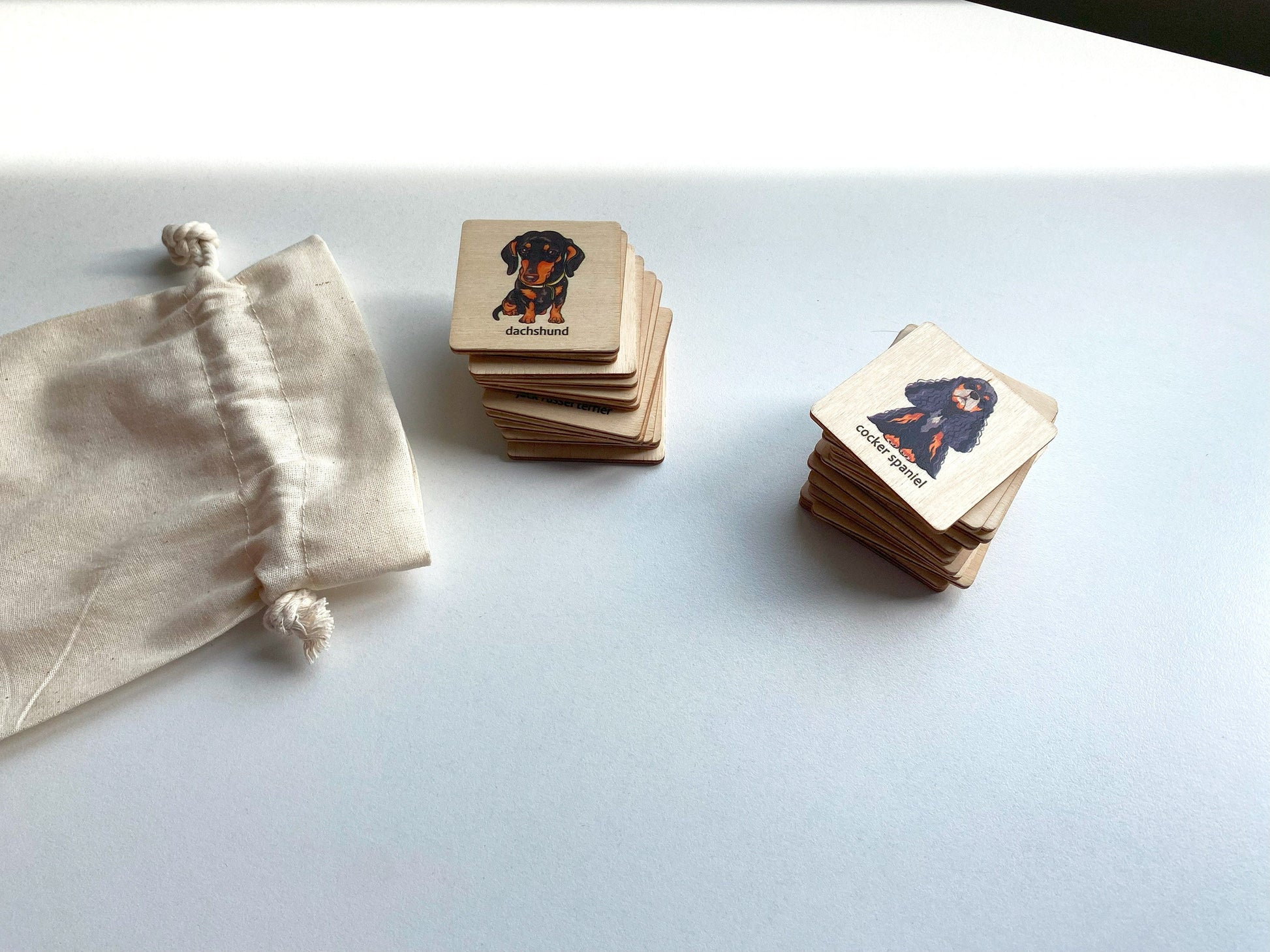 Montessori Wooden Dog Breeds Memory Game | Dogs Matching Cards For Homeschool | Stocking Stuffer | Toddler Gift | Develops Motor Skills Toy