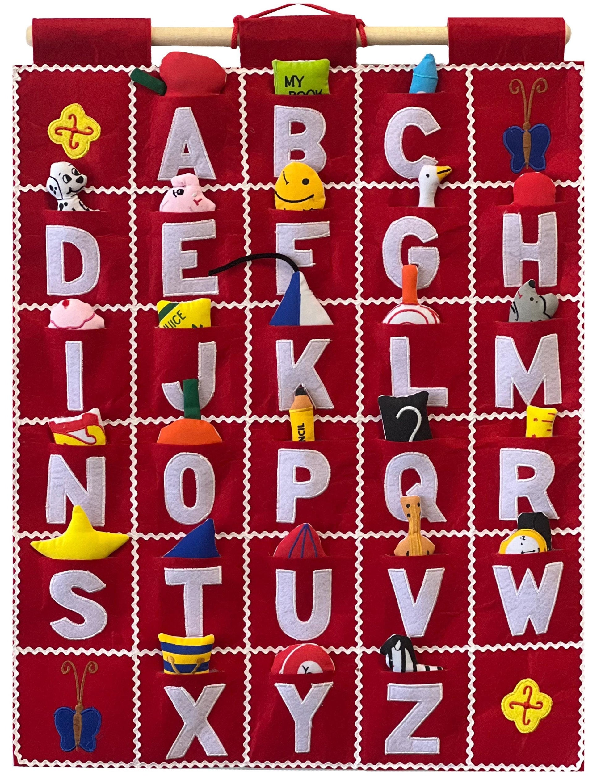 ABC Alphabet Wall Hanging (Red) Educational Chart Toddler Preschoolers