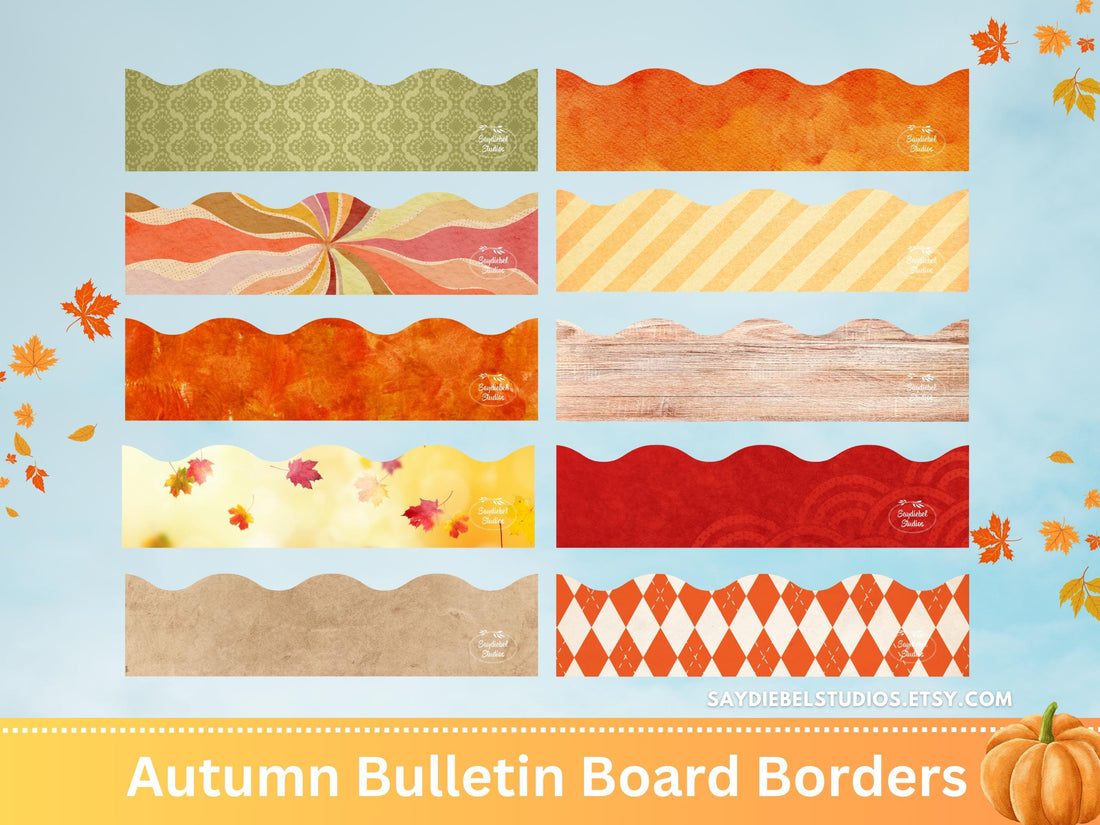 Autumn Bulletin Board Border, Printable Autumn Bulletin Board Border, Fall Bulletin Board Border, DIY Fall Bulletin Board Decor